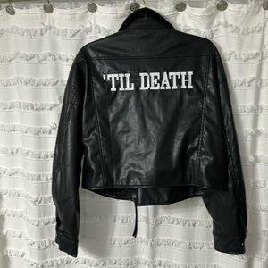 'TIL DEATH BLACK VEGAN LEATHER JACKET
